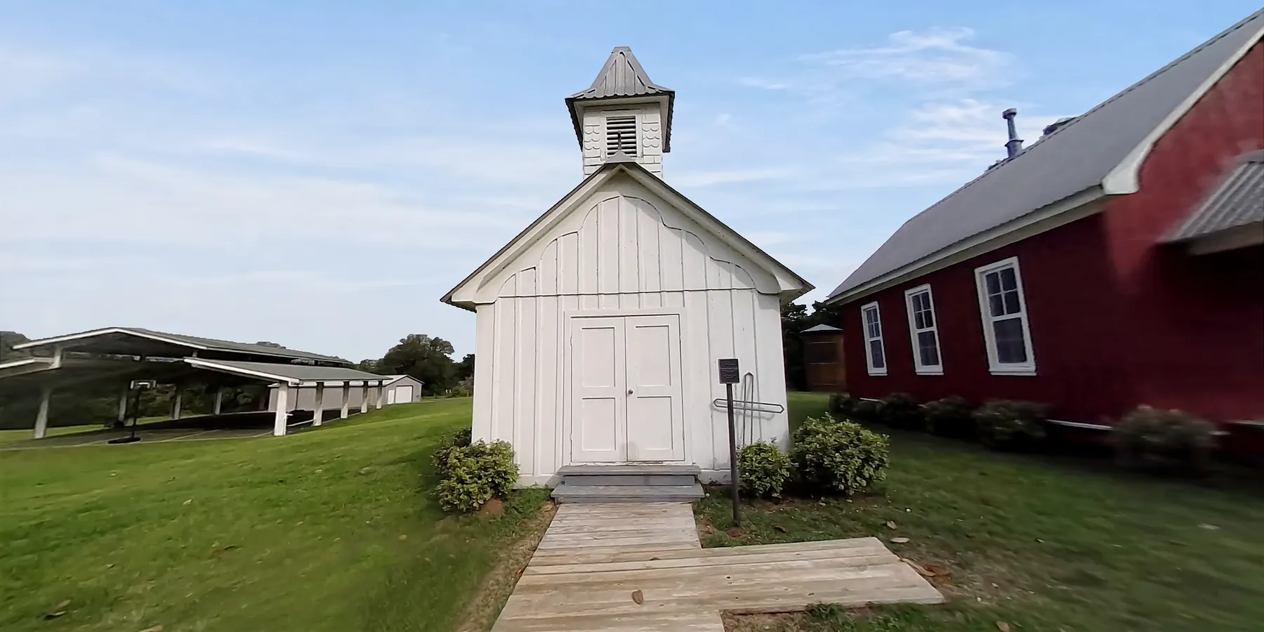 The little white church with its steeple