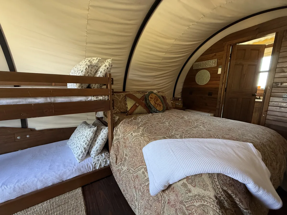 Inside a Conestoga wagon