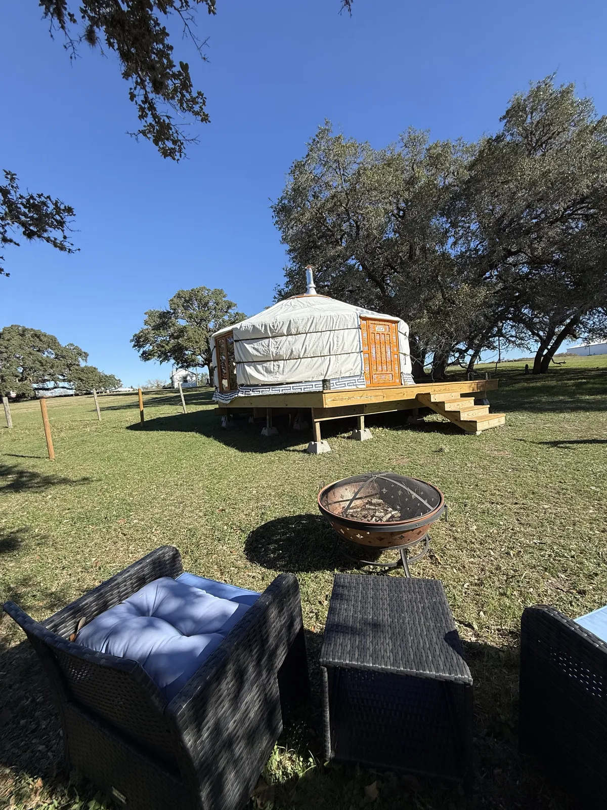 Inside the yurt